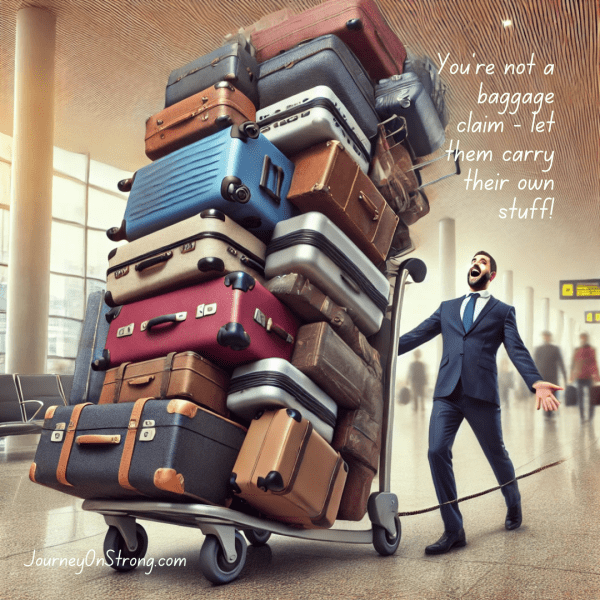 Stop carrying their emotional baggage like a complimentary airport bellhop.