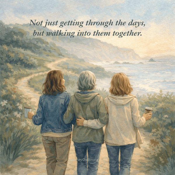 Not just getting through the days, but walking into them together.
